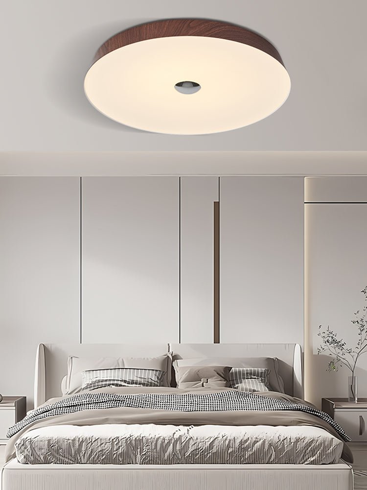 Ceshaora Moderne plafondlamp met minimalistisch walnoot houtkorrel