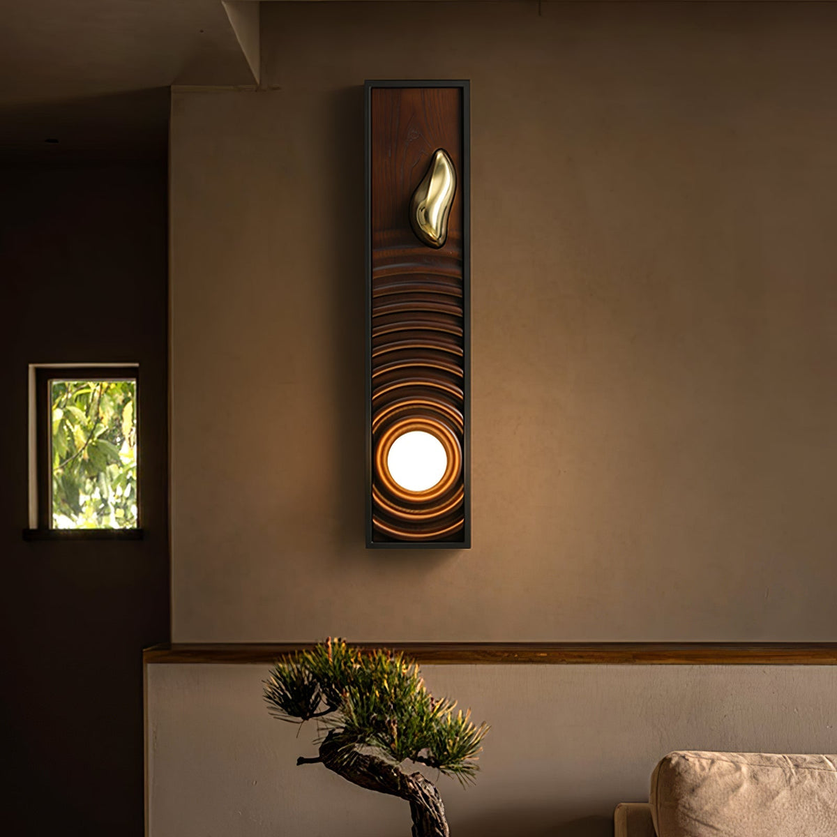 Caleb Vintage Houten wandlamp