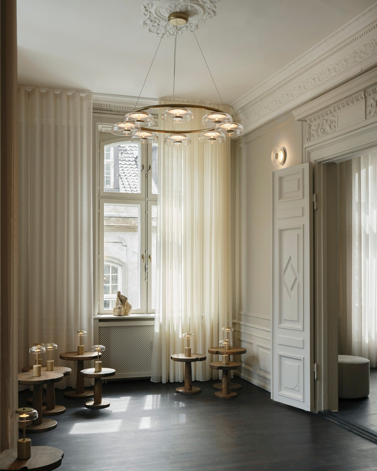 Aethera ronde glazen kroonluchter