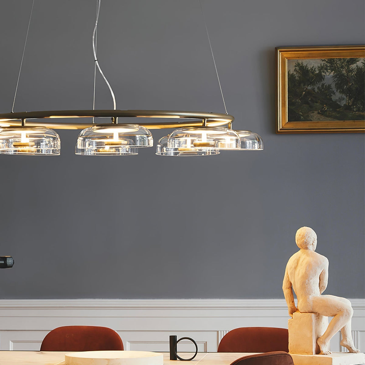 Aethera ronde glazen kroonluchter