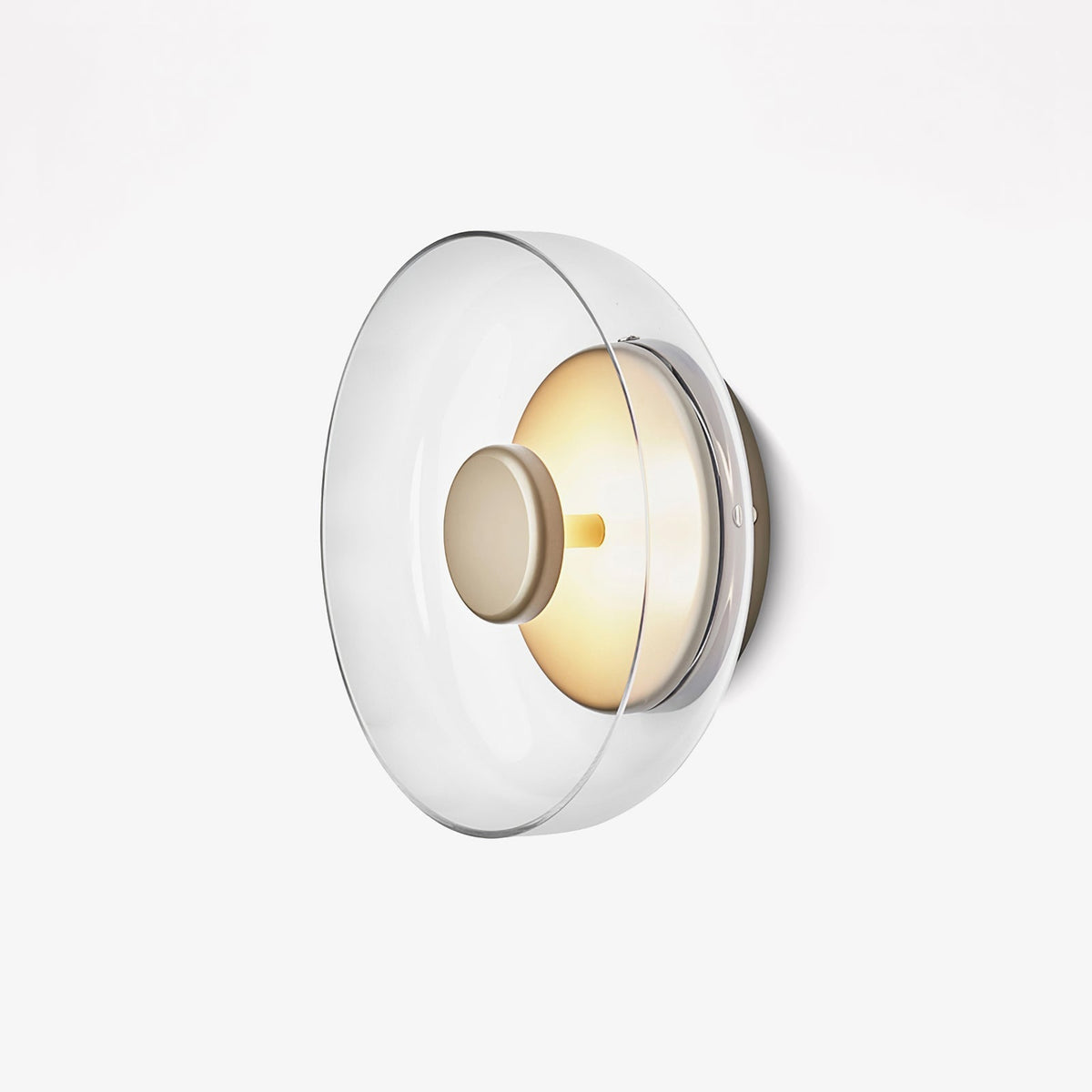 Aether messing wandlamp met glazen kap