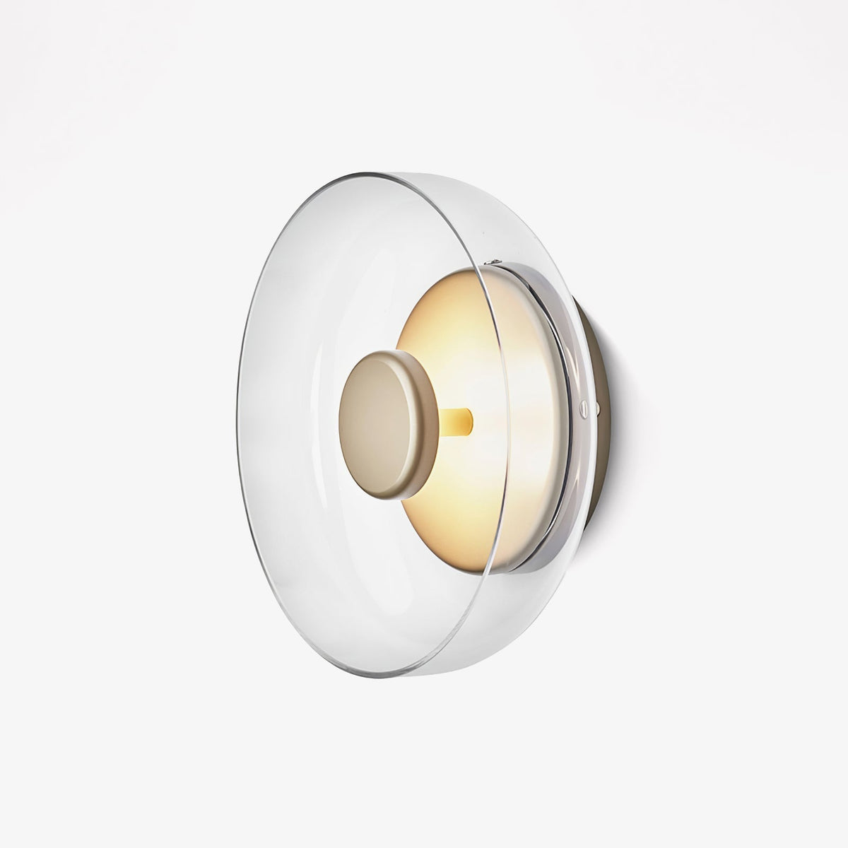 Aether messing wandlamp met glazen kap