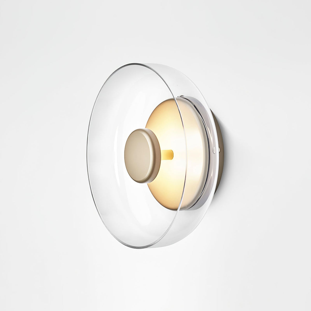Aether messing wandlamp met glazen kap