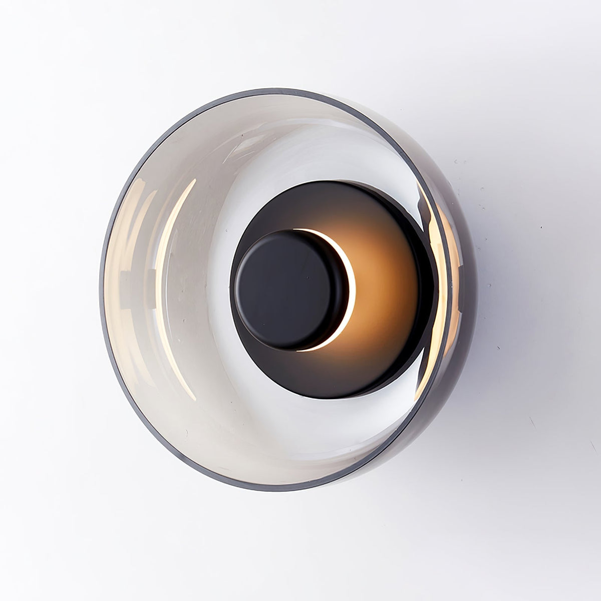 Aether messing wandlamp met glazen kap
