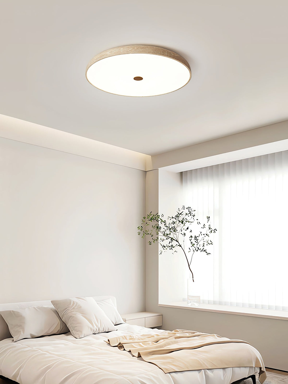 Orzoror minimalistische plafondlamp van geel travertin