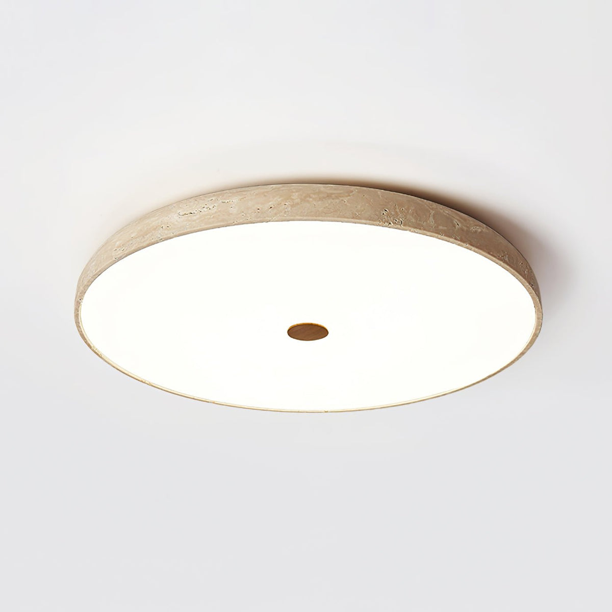 Orzoror minimalistische plafondlamp van geel travertin