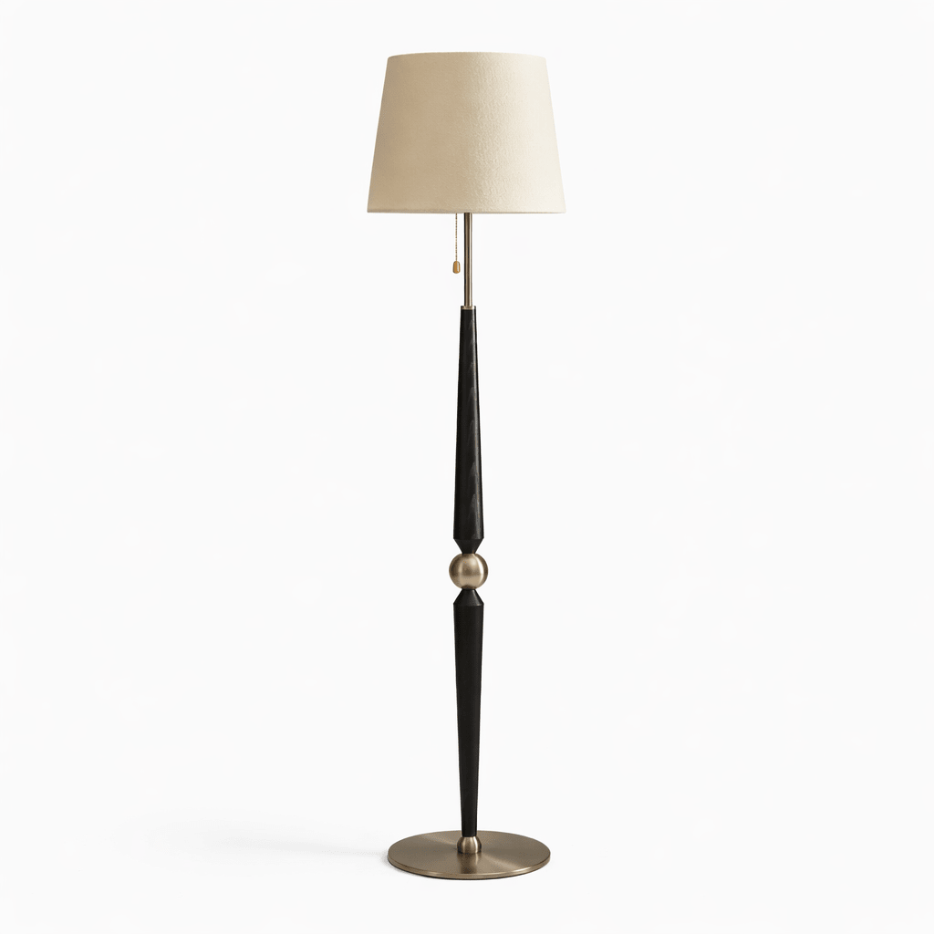 Aldivina vloerlamp van gebeeldhouwd hout