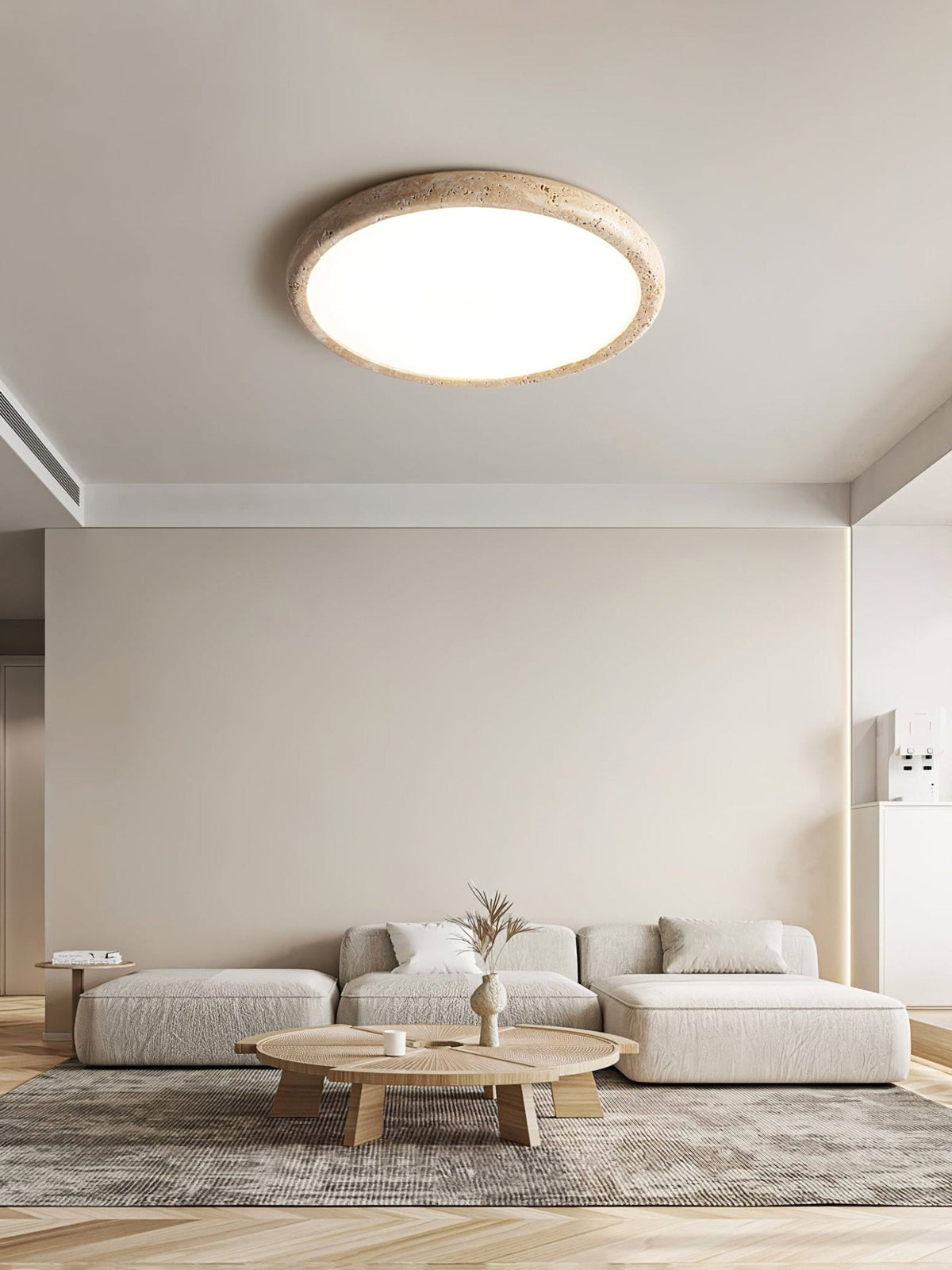 Aurrina Ring Frame Geel travertin plafondlamp