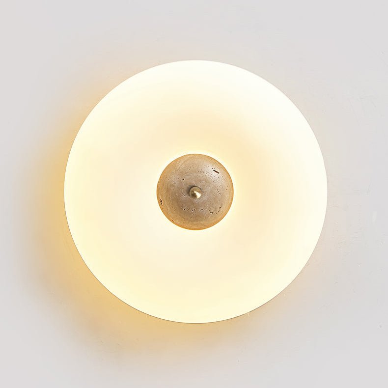 Flen Geel travertin plafondlamp