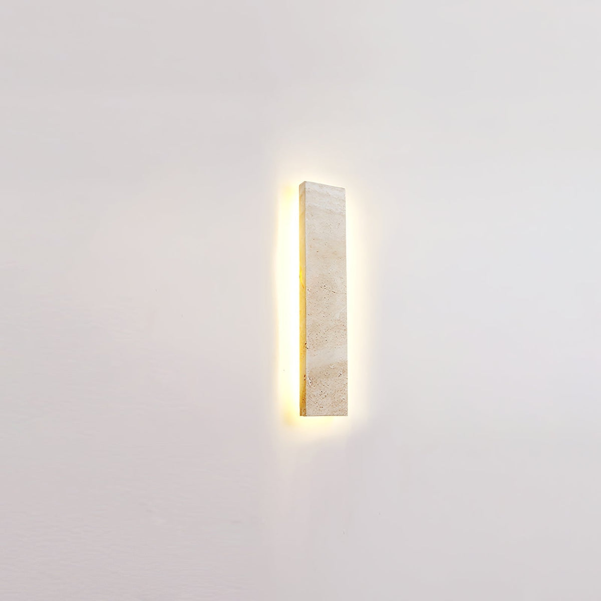 Tavoelia Slim rechthoekige wandlamp van geel travertin