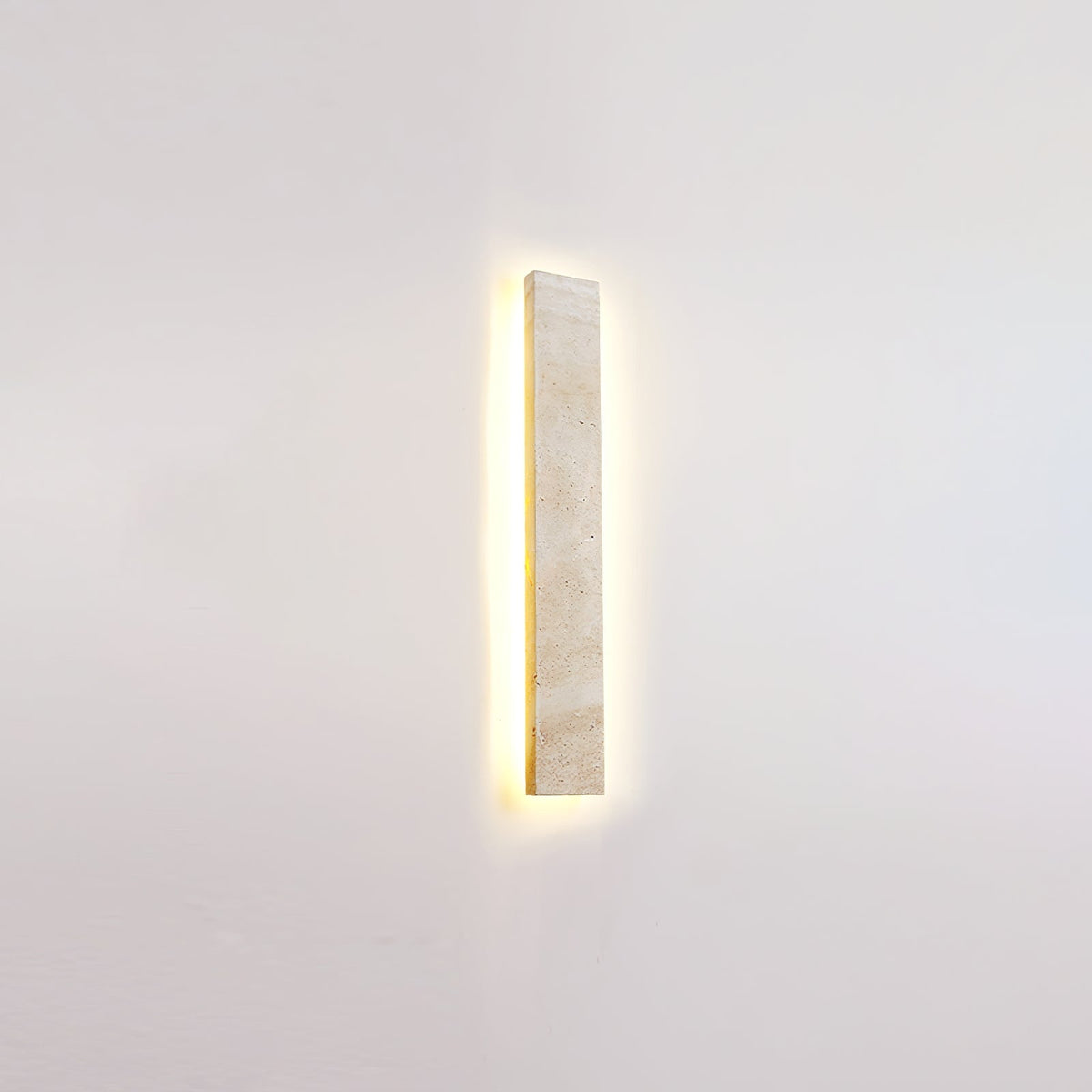 Tavoelia Slim rechthoekige wandlamp van geel travertin