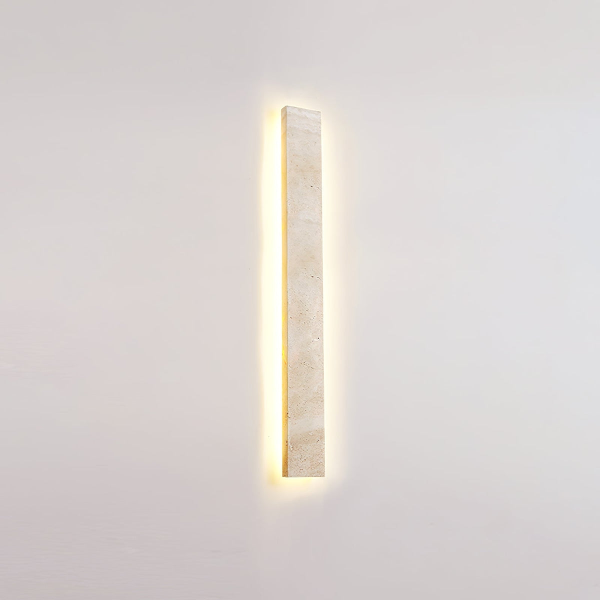 Tavoelia Slim rechthoekige wandlamp van geel travertin