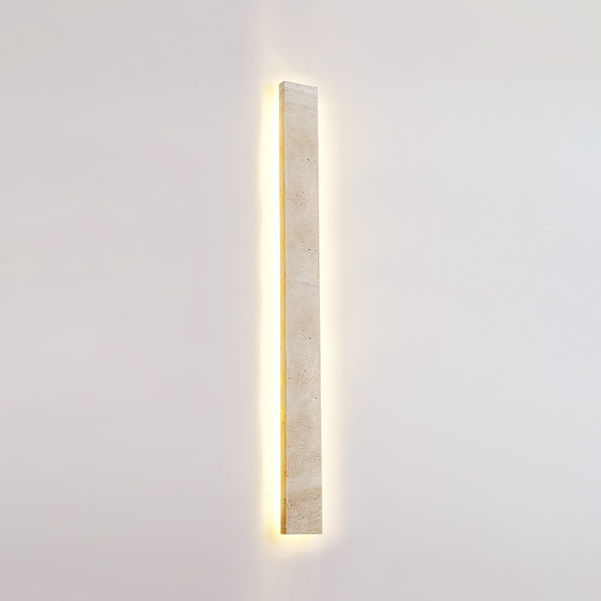 Tavoelia Slim rechthoekige wandlamp van geel travertin