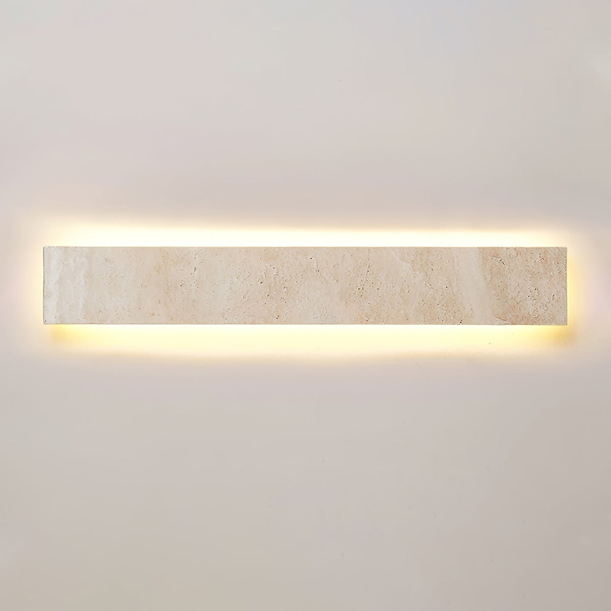 Tavoelia Slim rechthoekige wandlamp van geel travertin