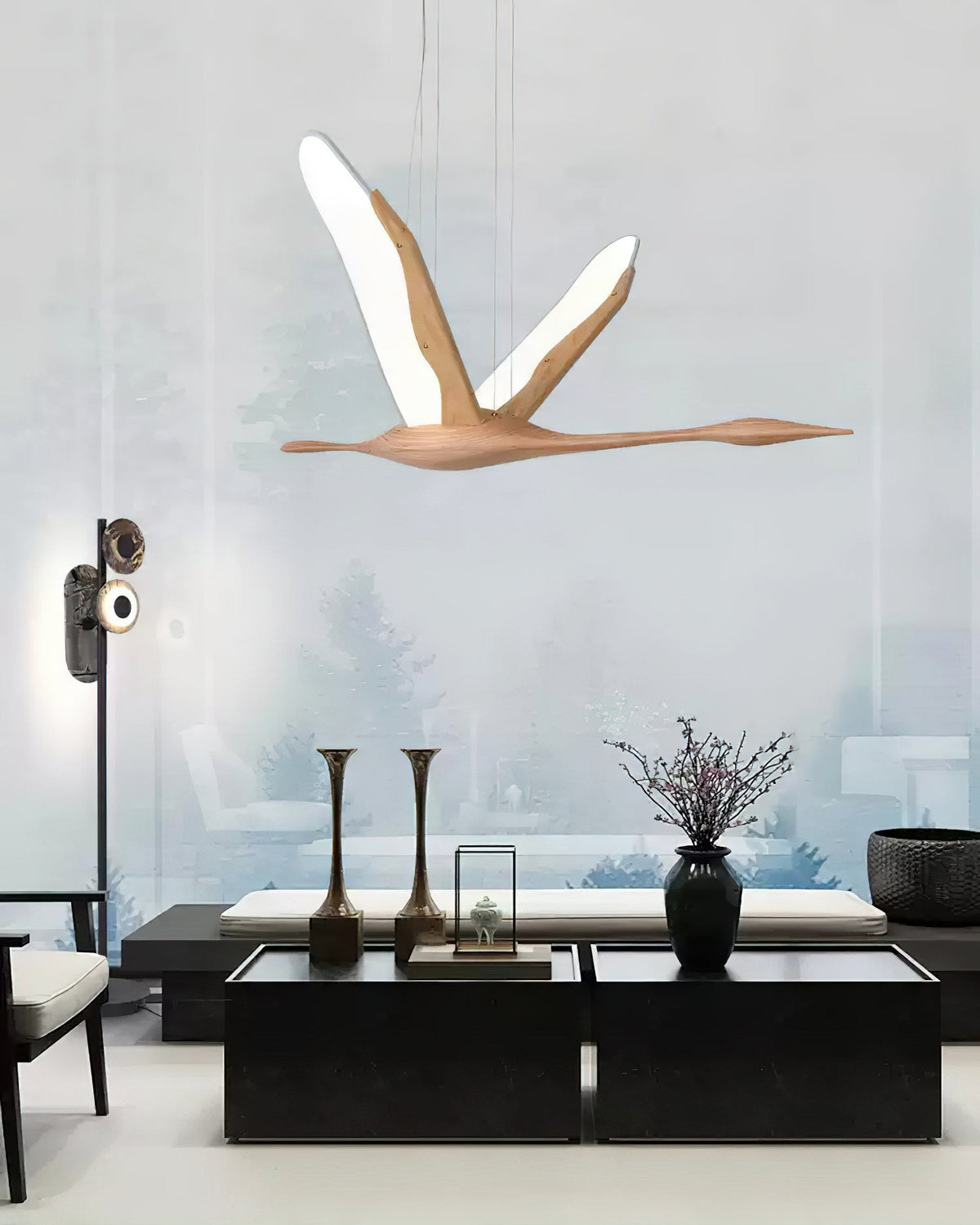 Syloine Moderne hanglamp van walnoothout