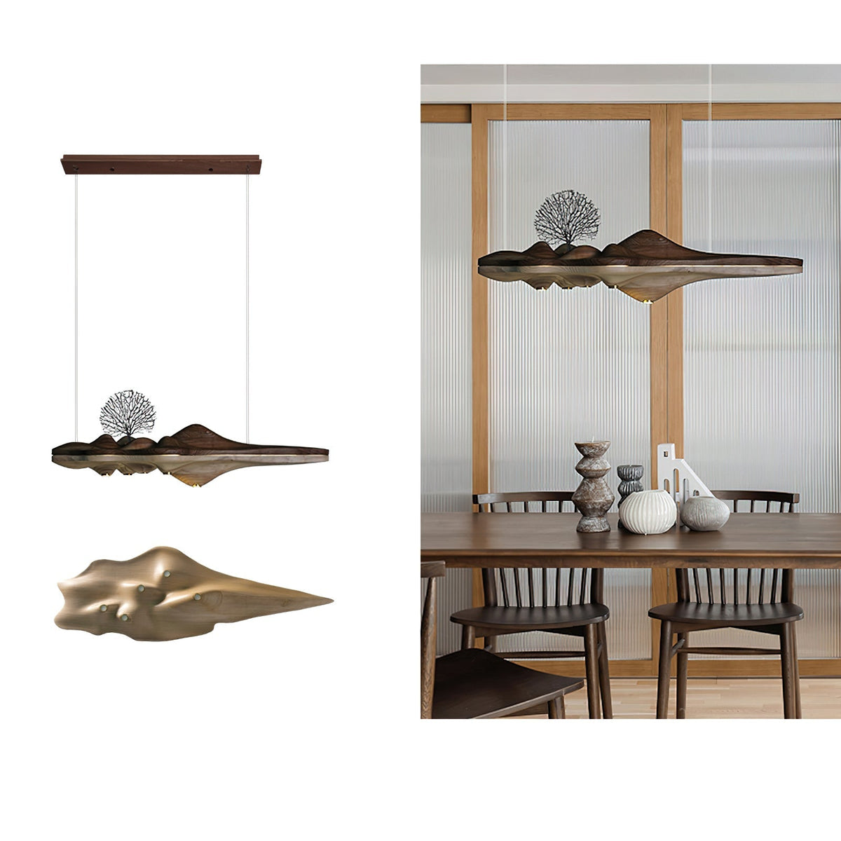 Tolven Premium elegantie Houten hanglamp