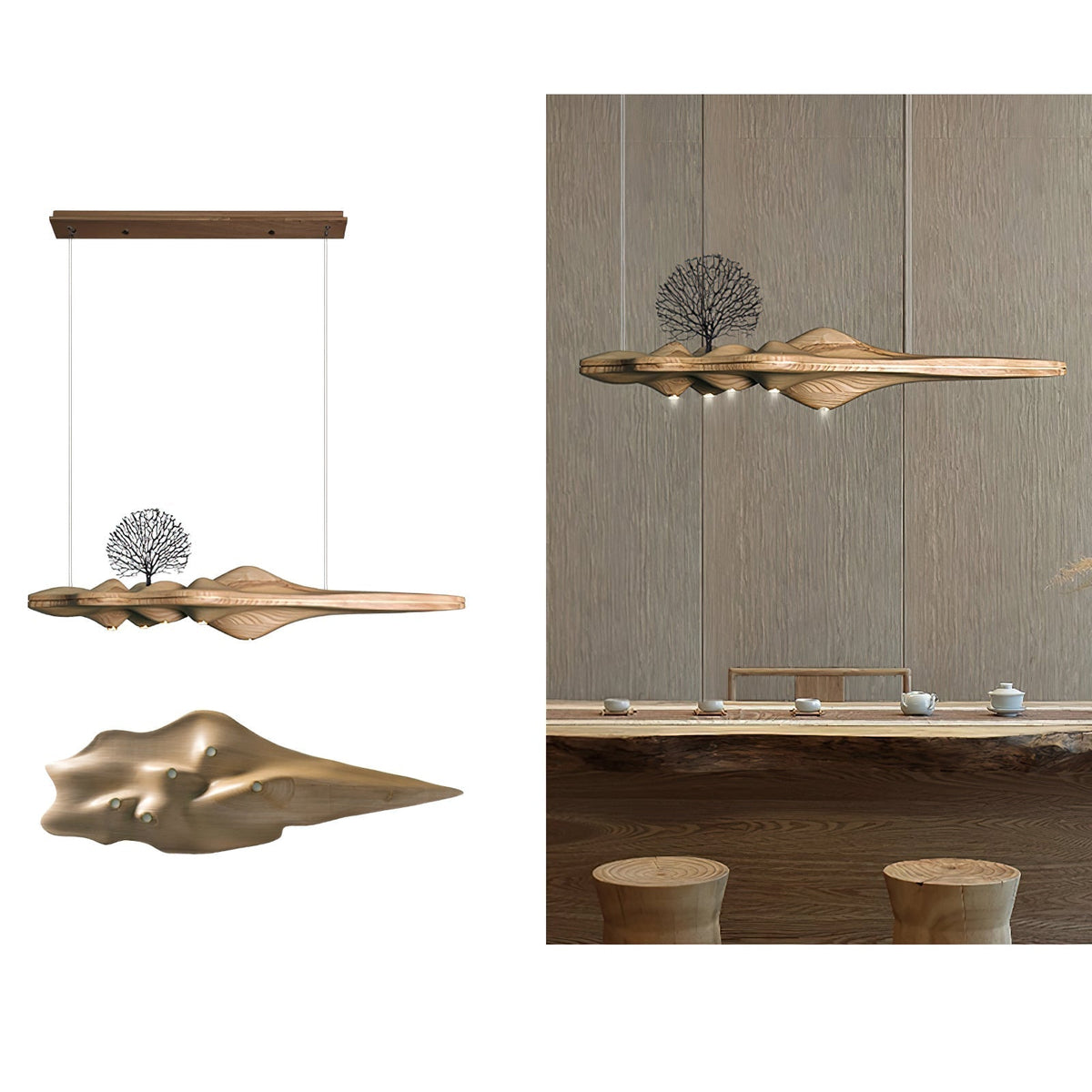 Tolven Premium elegantie Houten hanglamp