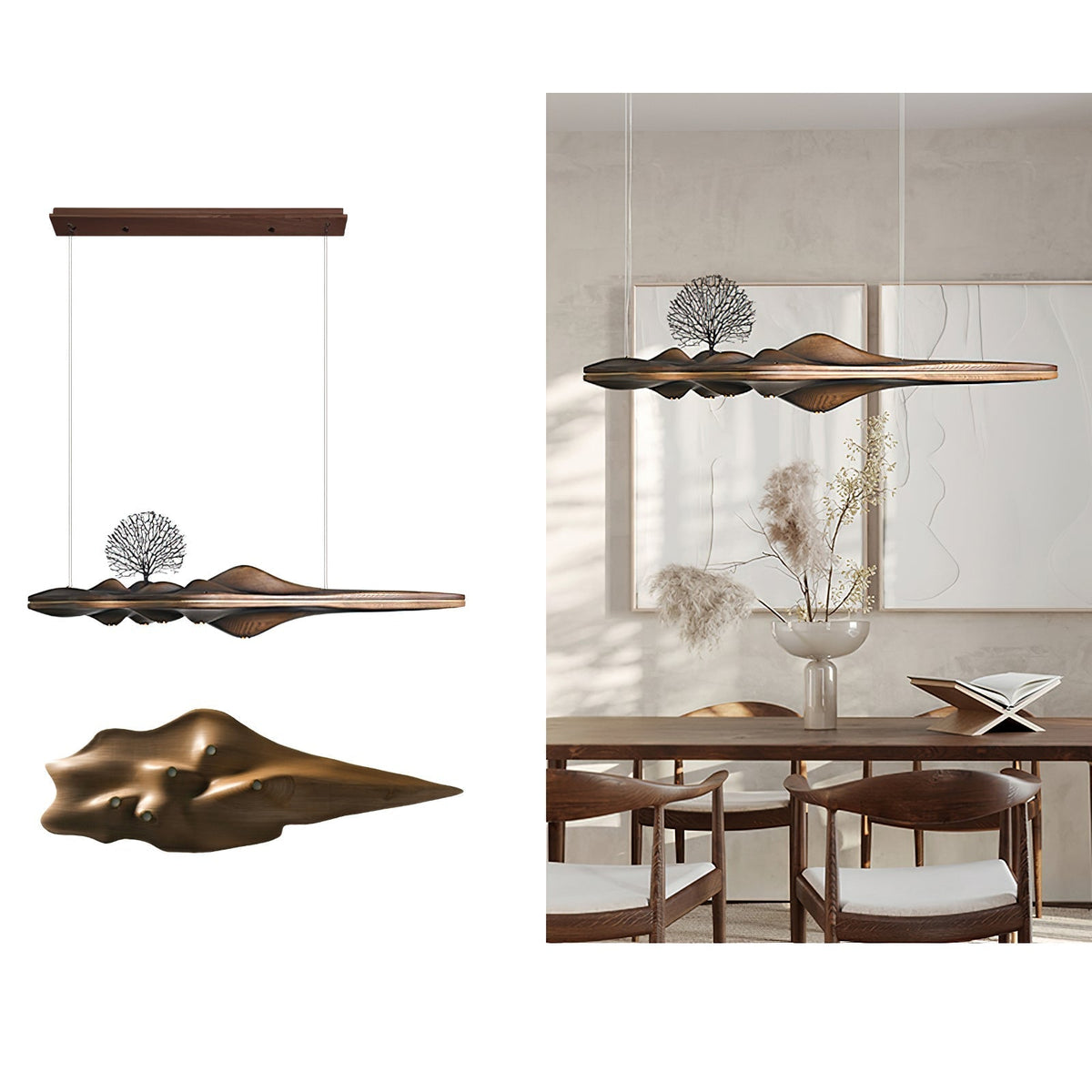 Tolven Premium elegantie Houten hanglamp
