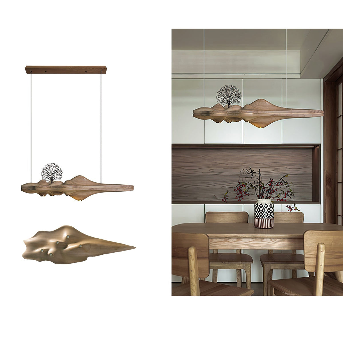 Tolven Premium elegantie Houten hanglamp