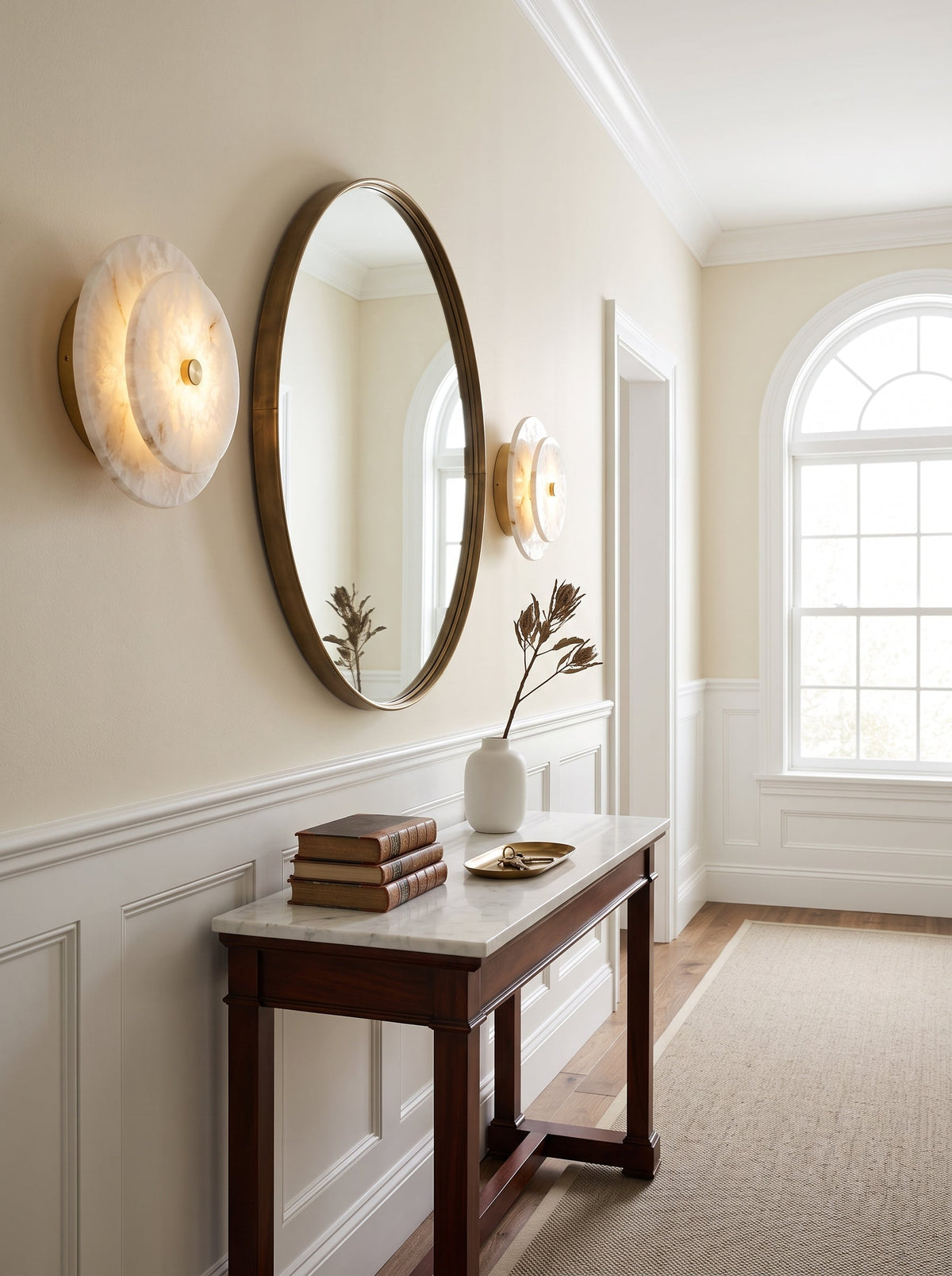 Ravelford disc albast wandlamp