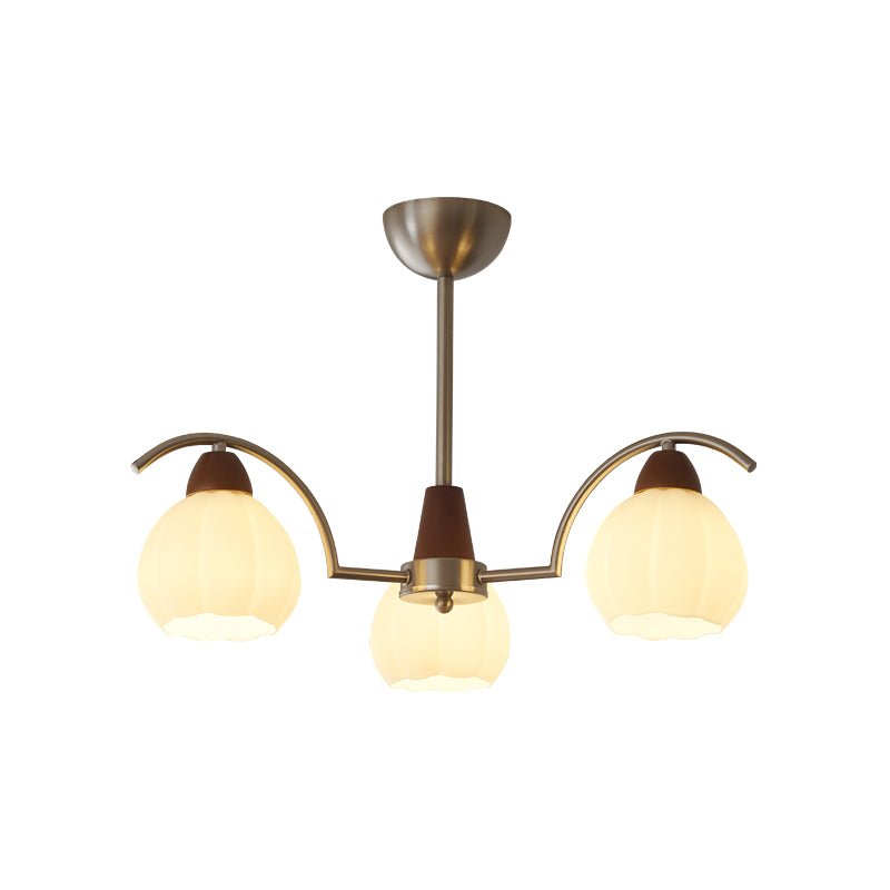 Ilaeiel Traditionele Elegantie Bloem Hout glas Kroonluchter