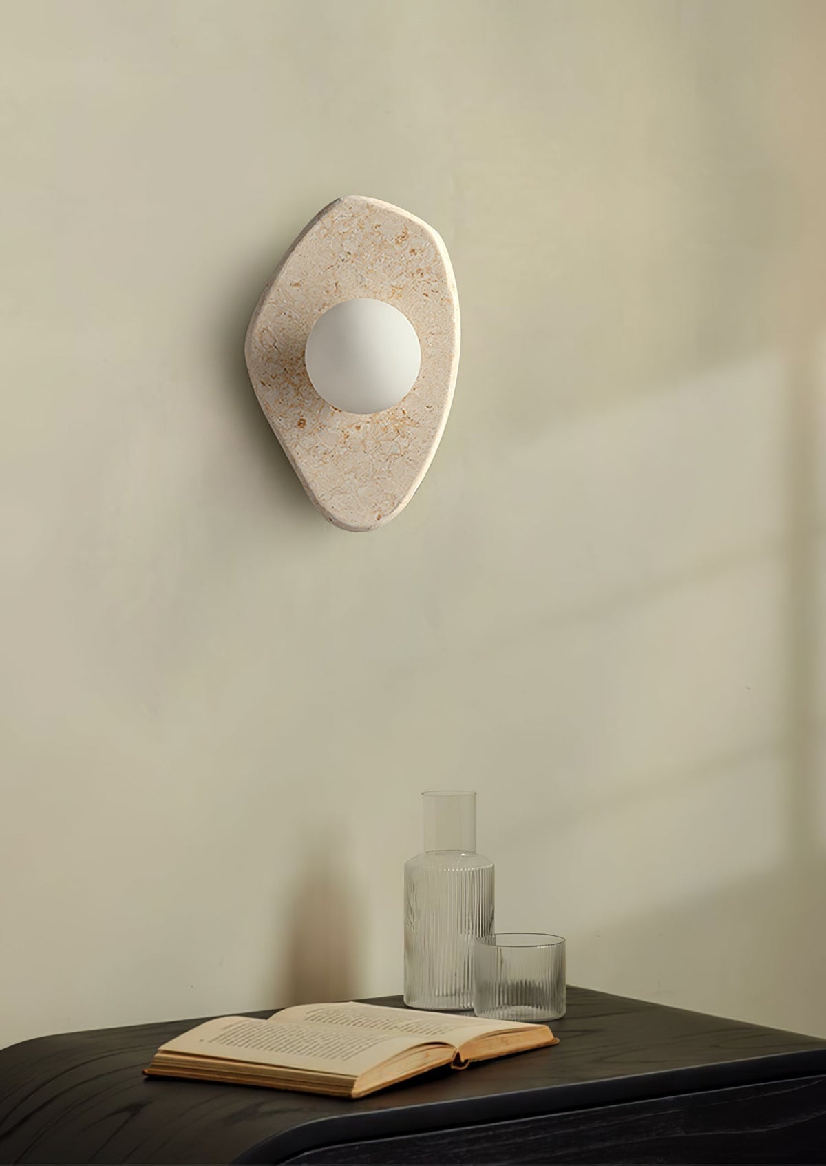 Kiezelvorm Rustiek Marmer Wandlamp
