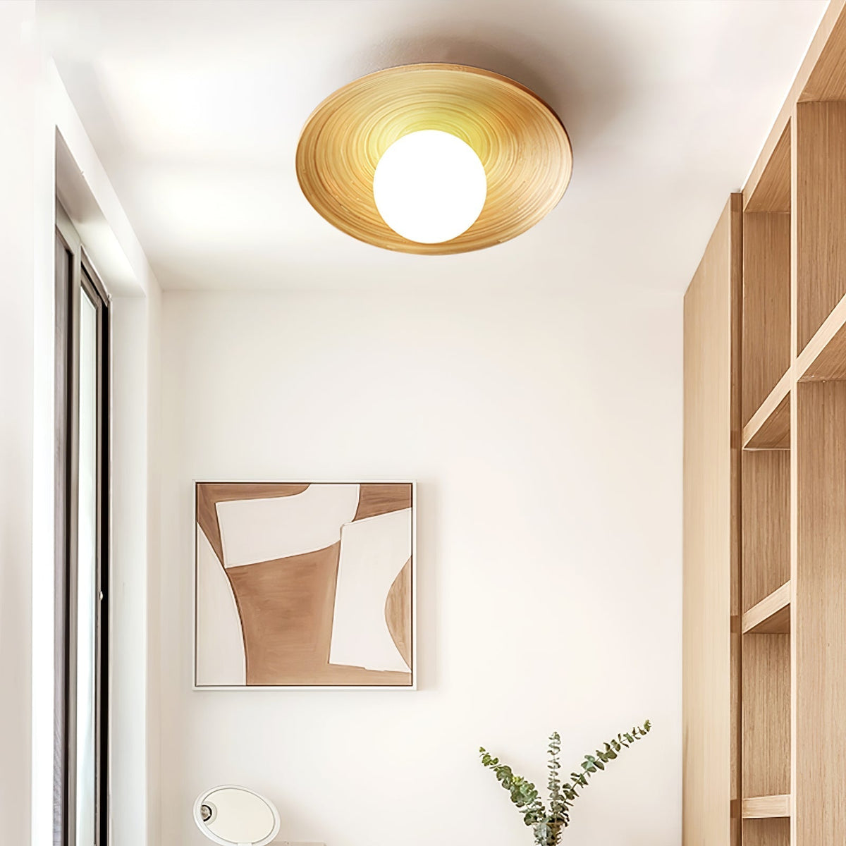 Ivoris plafondlamp Soluna hout Orbital