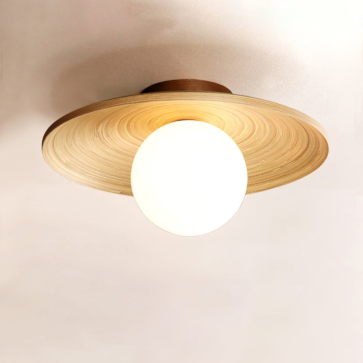 Ivoris plafondlamp Soluna hout Orbital