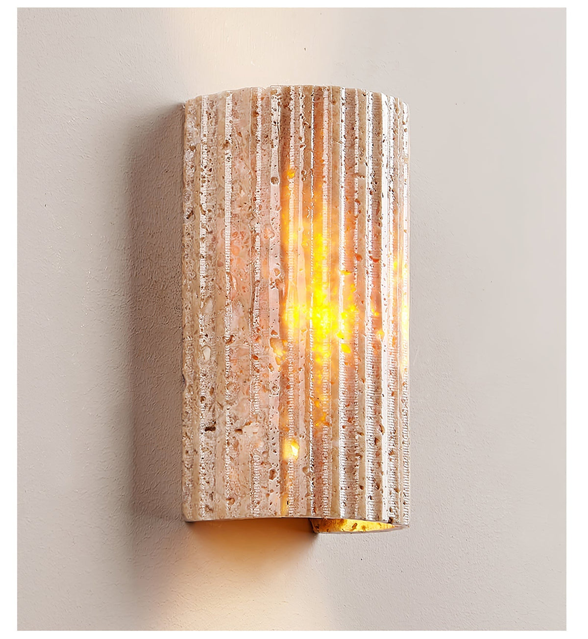 Sysilion Geel travertin wandlamp