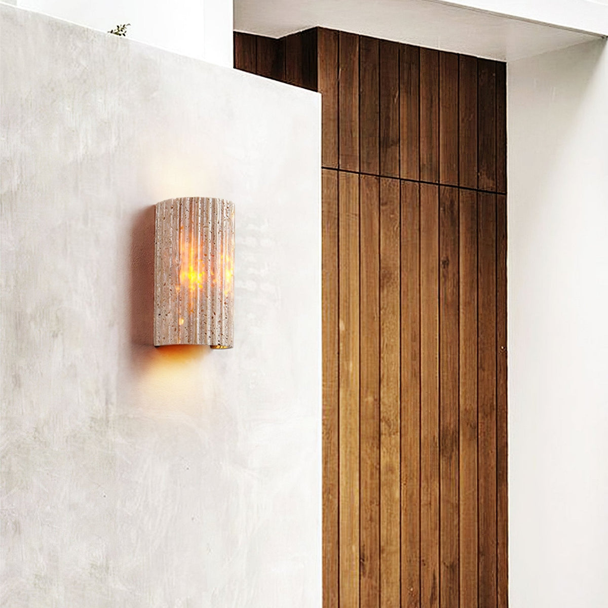 Sysilion Geel travertin wandlamp