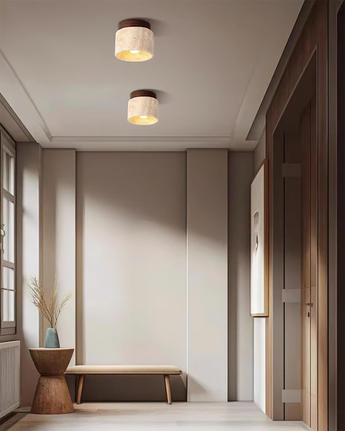 Lysaen Stone travertin plafondlamp