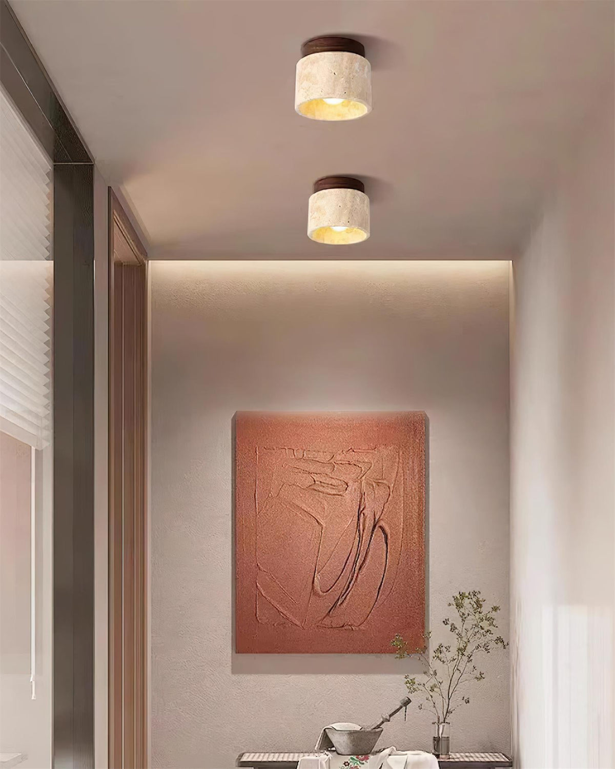 Lysaen Stone travertin plafondlamp