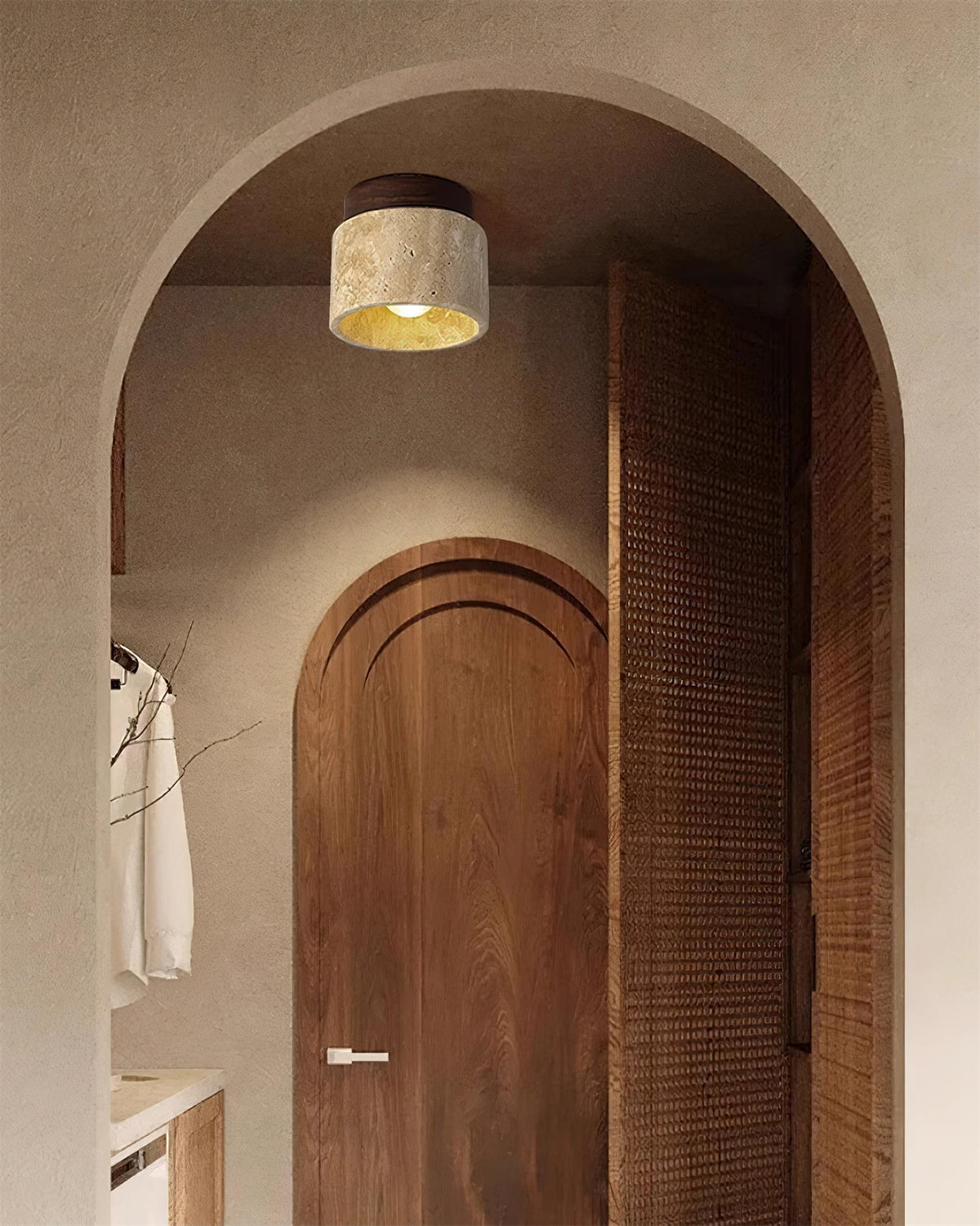 Lysaen Stone travertin plafondlamp