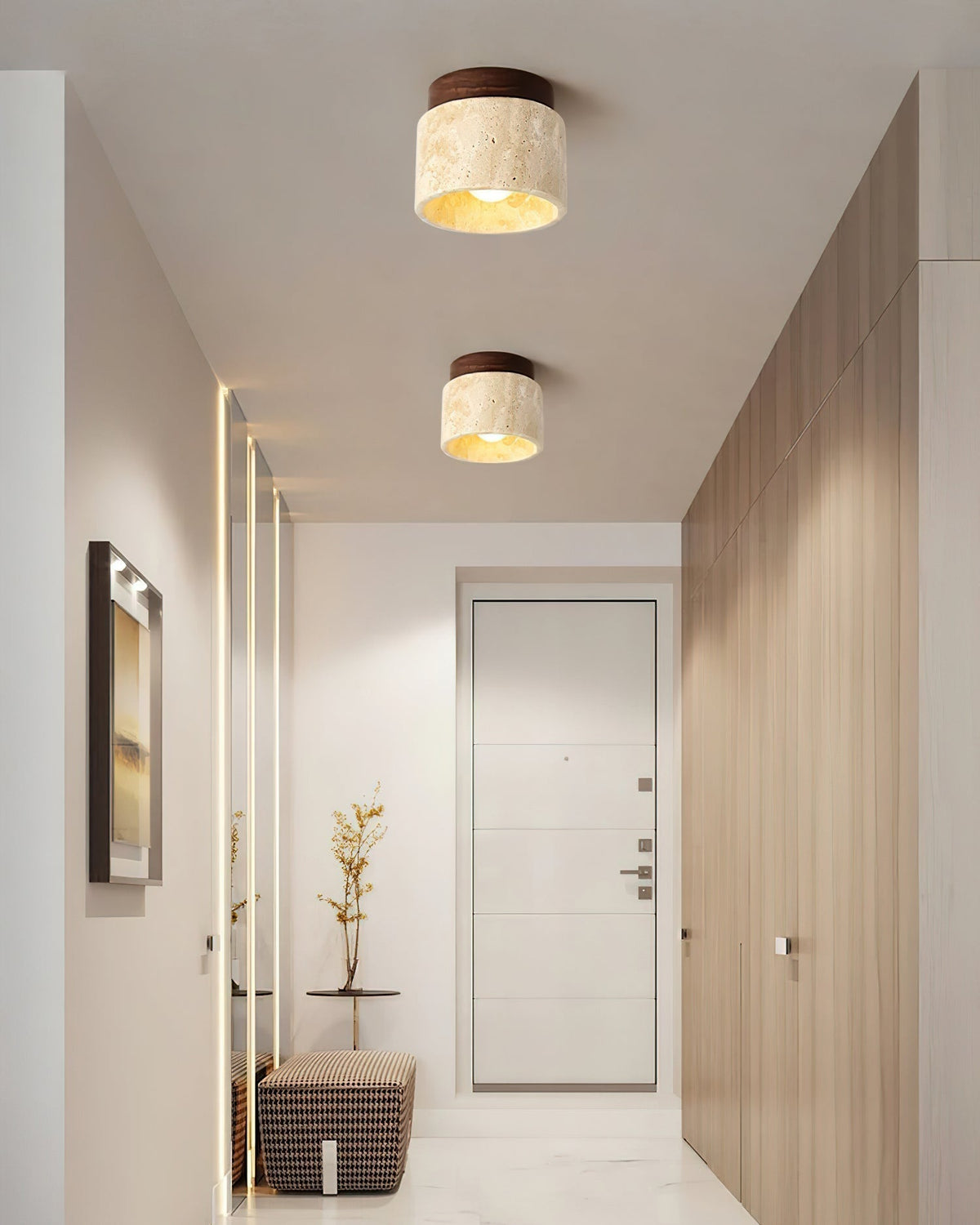 Lysaen Stone travertin plafondlamp