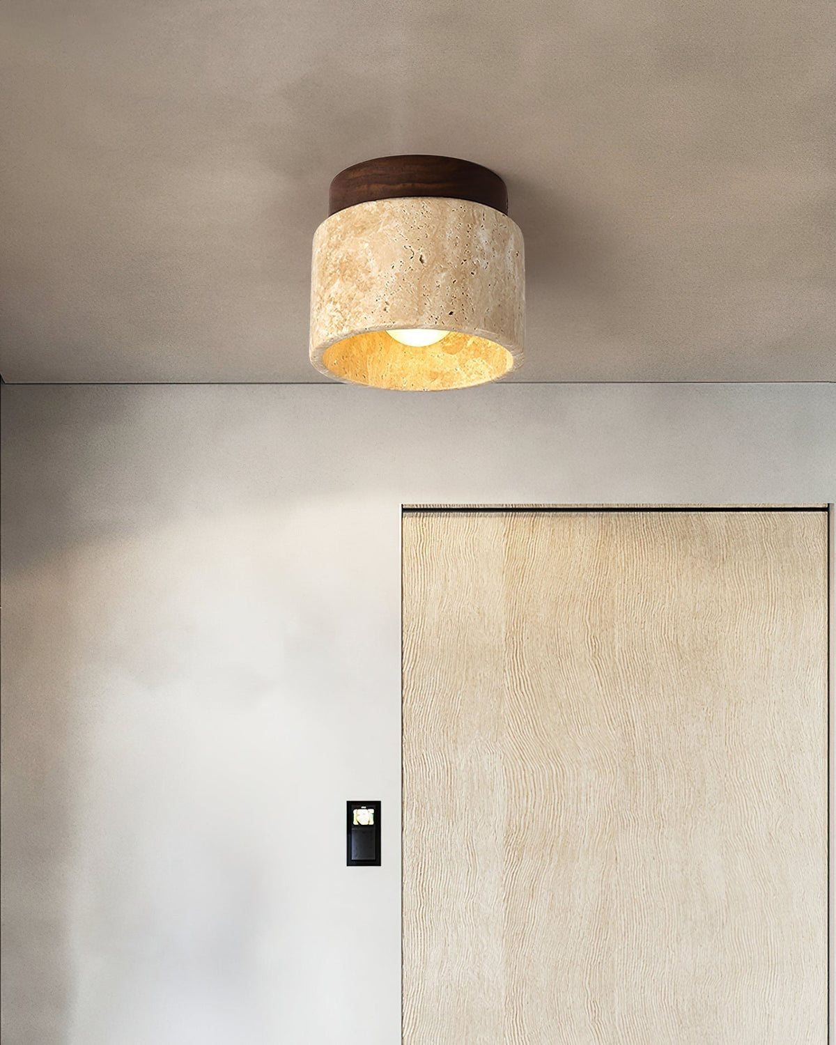Lysaen Stone travertin plafondlamp