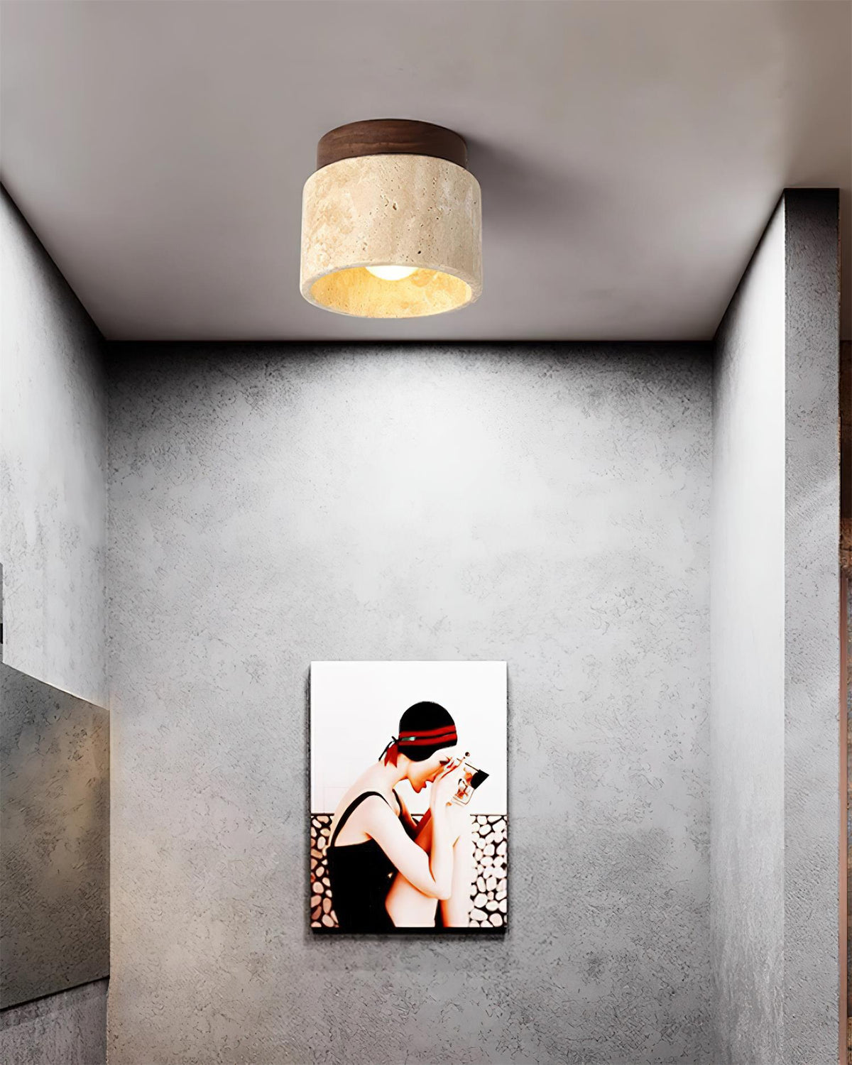 Lysaen Stone travertin plafondlamp
