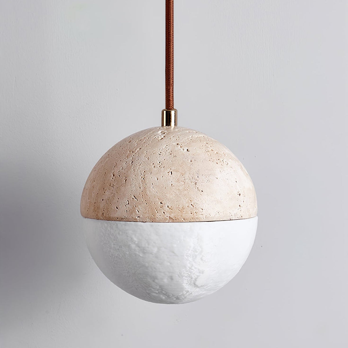 Vendrick hanglamp in geel travertin