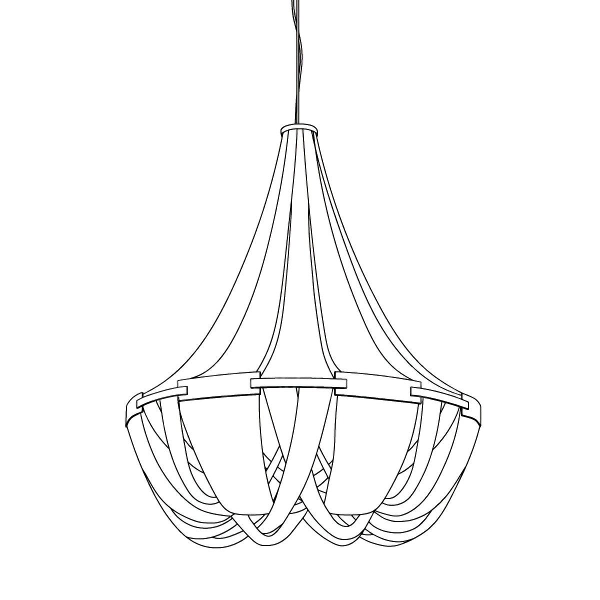 Zylen kroonluchter met aluminium ketting