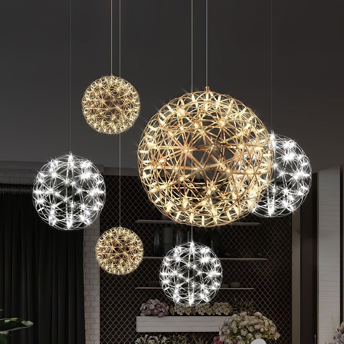 Delcourt Silver Spark Ball hanglamp