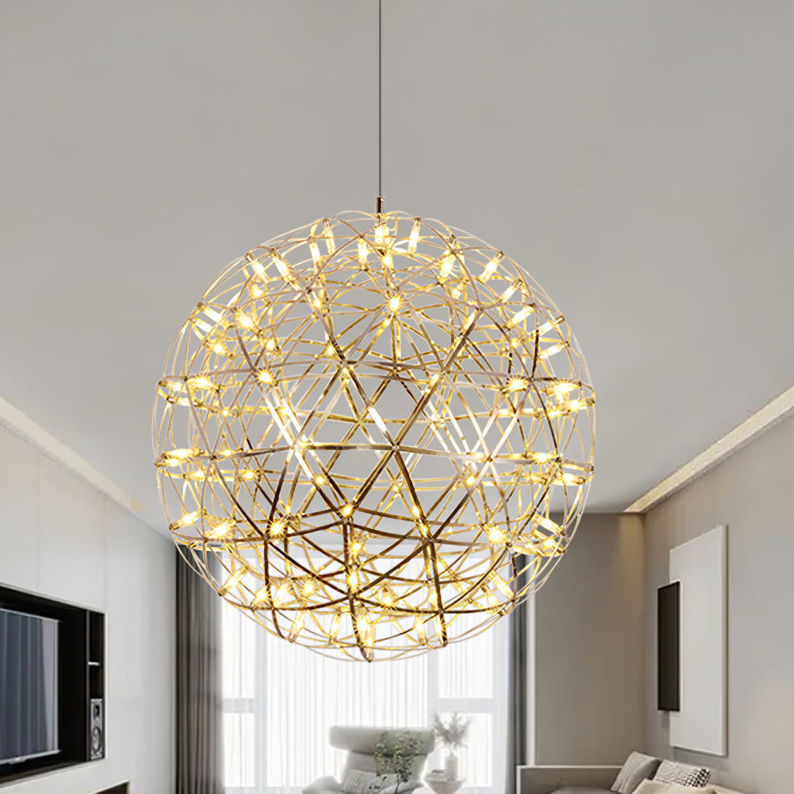 Delcourt Silver Spark Ball hanglamp