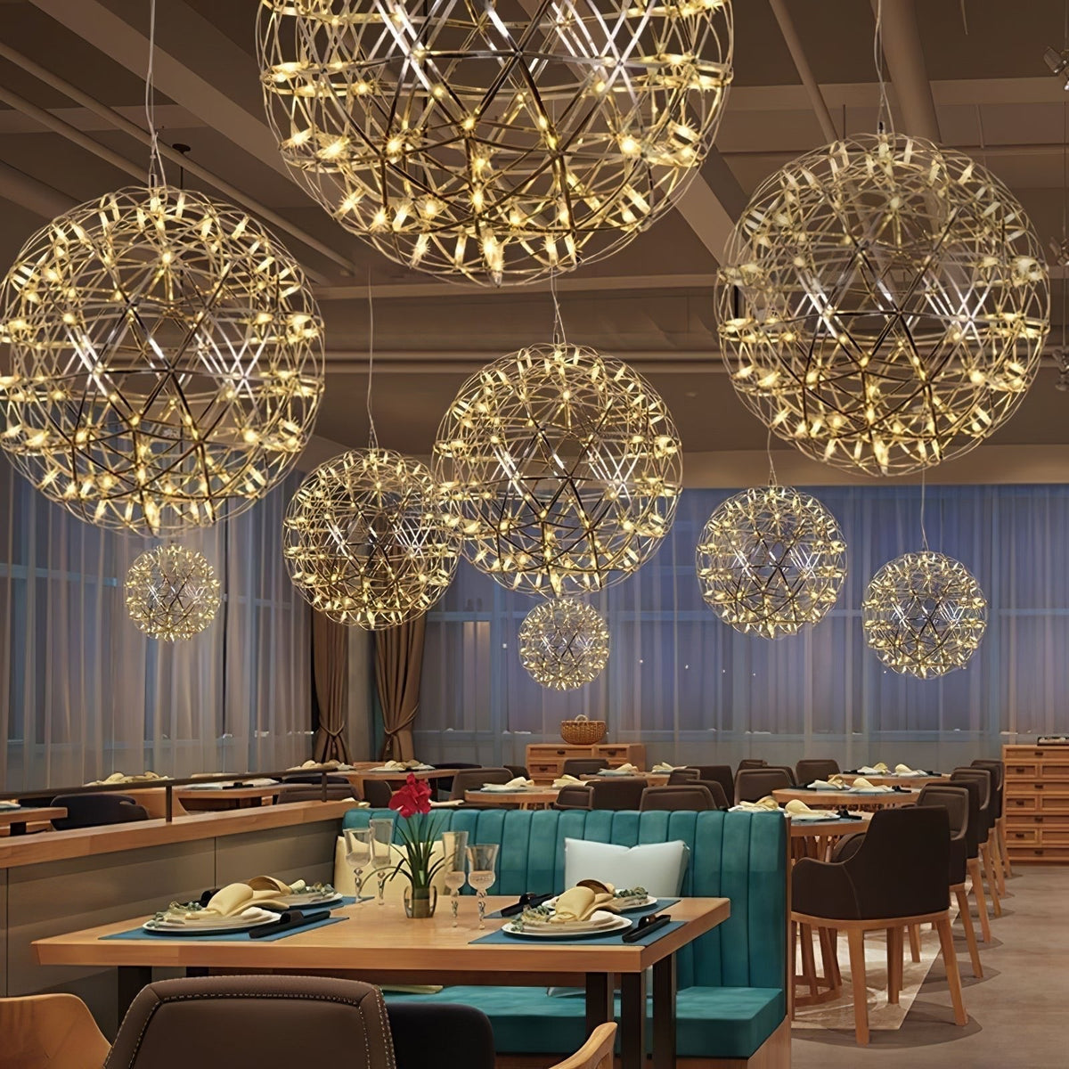 Sylvarin Goud Draad Cluster hanglamp Geometrisch Metaal Woonkamer