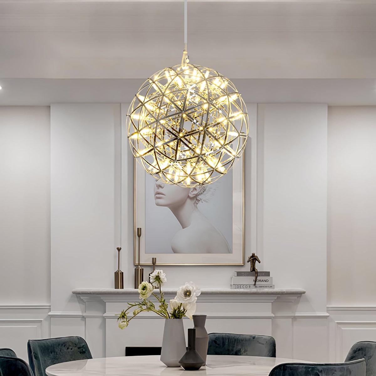 Delcourt Silver Spark Ball hanglamp