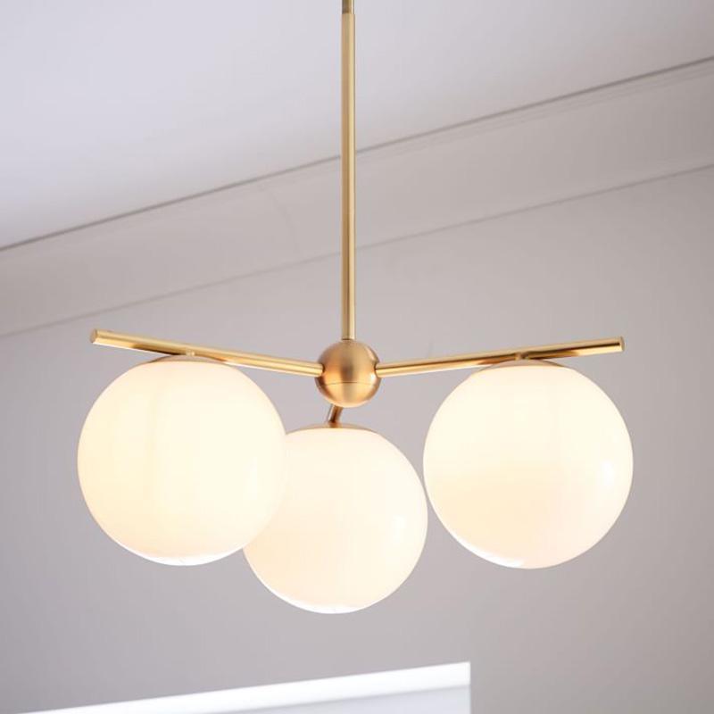 Casoella Kroonluchter met bolvormige kap en steel, moderne goudkleurige afwerking