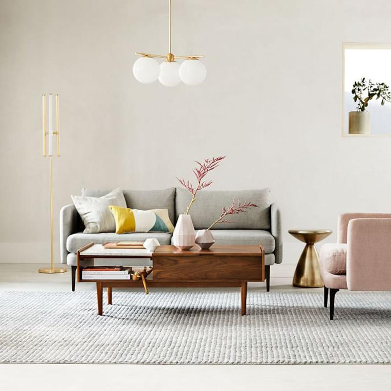 Casoella Kroonluchter met bolvormige kap en steel, moderne goudkleurige afwerking