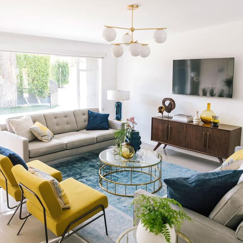 Casoella Kroonluchter met bolvormige kap en steel, moderne goudkleurige afwerking