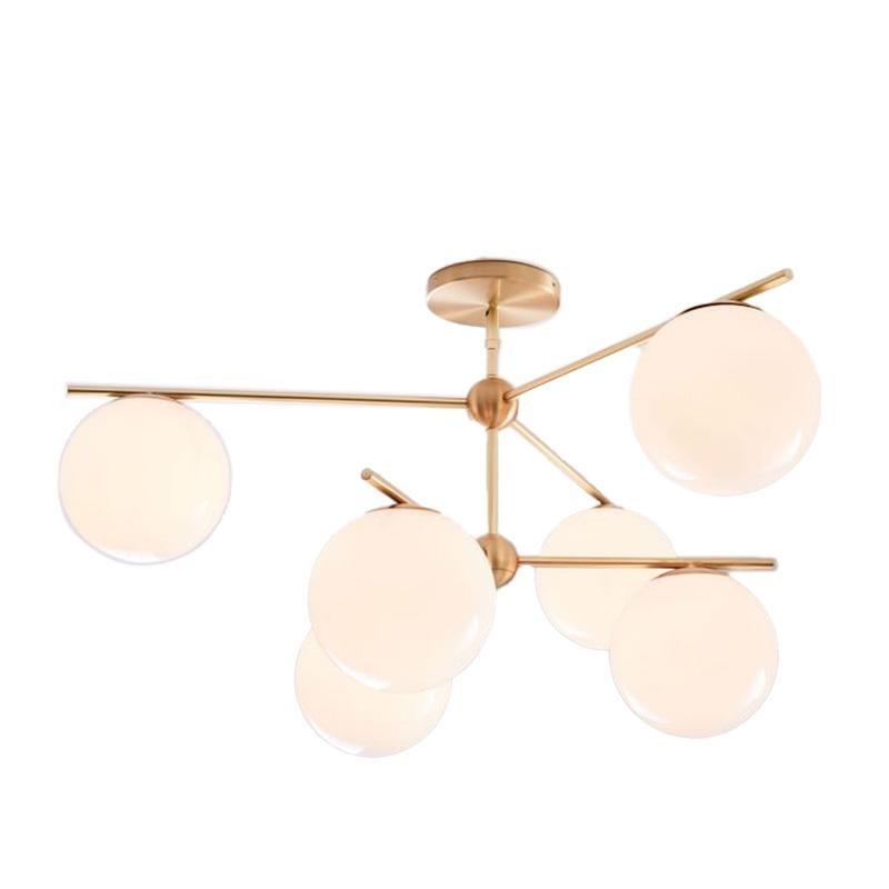 Casoella Kroonluchter met bolvormige kap en steel, moderne goudkleurige afwerking