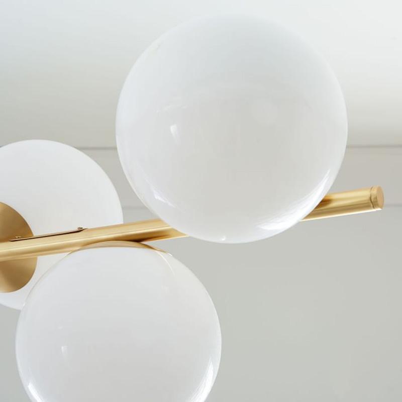 Casoella Kroonluchter met bolvormige kap en steel, moderne goudkleurige afwerking