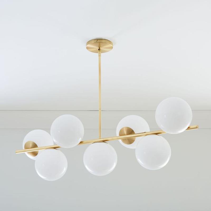 Casoella Kroonluchter met bolvormige kap en steel, moderne goudkleurige afwerking