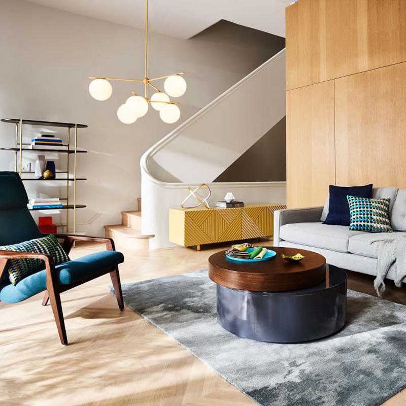 Casoella Kroonluchter met bolvormige kap en steel, moderne goudkleurige afwerking