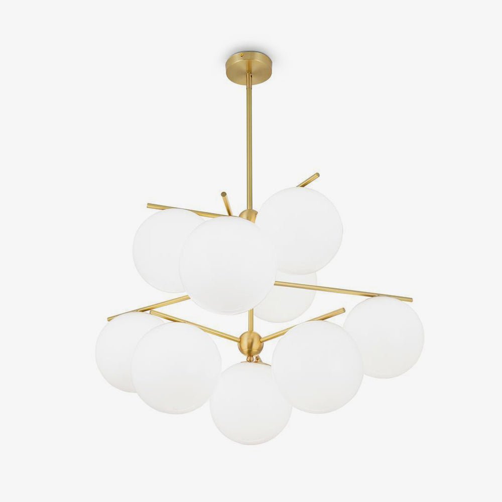 Casoella Kroonluchter met bolvormige kap en steel, moderne goudkleurige afwerking